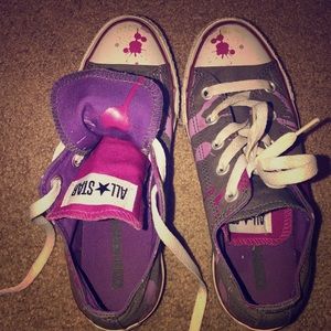 Converse All Star Gray, Purple, and Pink colors
